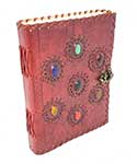 7 Chakra Crystal Embossed 6"x8" Leather Journal w/ latch