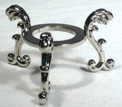 Silver plated gazing ball stand